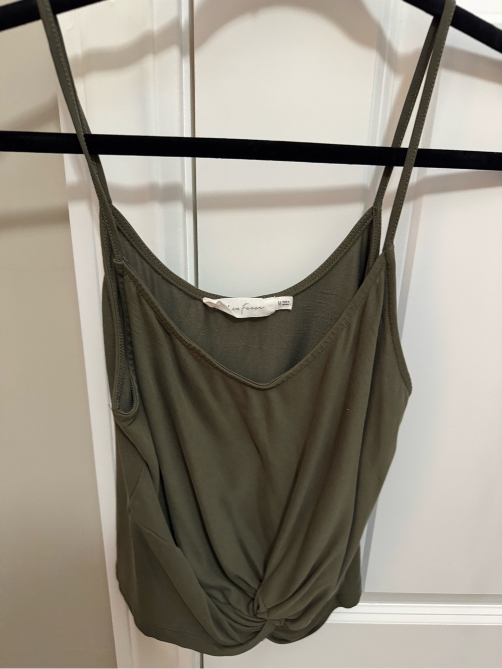 All in Favor Olive Twist-Front Tank Top